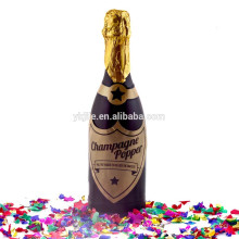 Champagne Confetti Bottle with Colorful Metallic Foil Circle